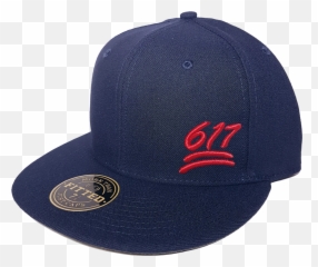 100 Emoji Hat 617 Area Code Fitted Navy - Baseball Cap