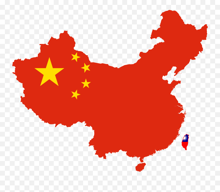 Flag Map Of China Taiwan - China Flag Map Transparent Background Emoji,Taiwan Flag Emoji