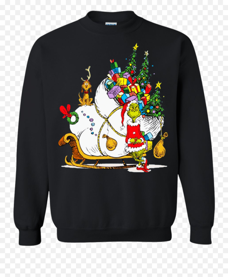 Dr Seuss Grinch Sleigh Christmas Gift Sweatshirt - Ford Ugly Christmas Sweater Emoji,Sleigh Emoji