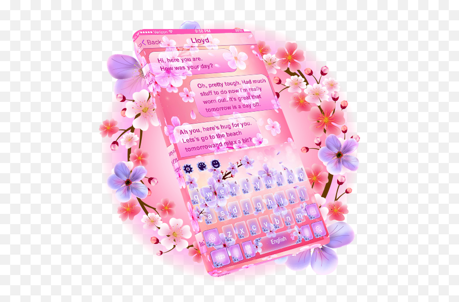 Download 2019 Beautiful Sms Keyboard Themes 10001003 - Keyboard App Download 2019 Emoji,Cherry Blossom Emoji