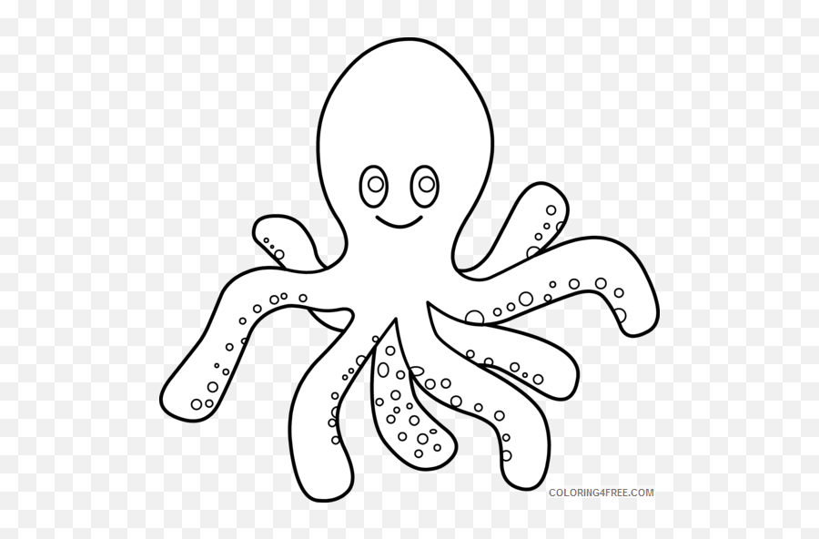 Octopus Coloring Pages Cute Octopus Bfree Printable - Coloring Octopus Clip Art Emoji,Octopus Emoji