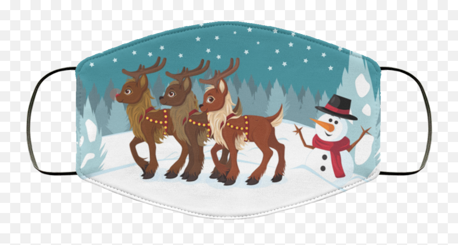 Reindeer In The Snow Face Mask - Christmas Day Emoji,Reindeer Emoji