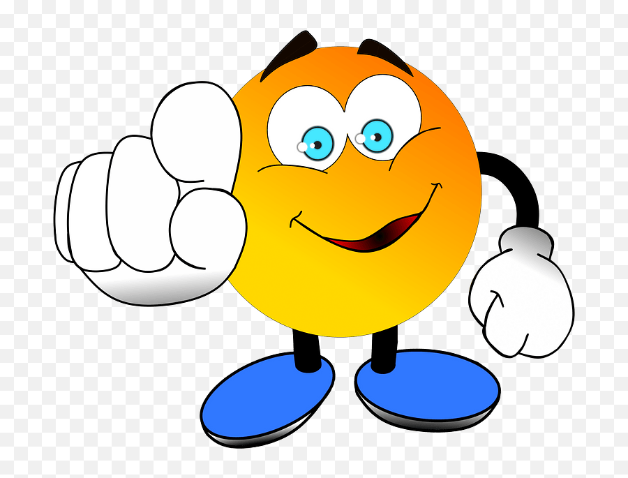 Pointing Finger Smiley Clipart Free Download Transparent - Finger Pointing At You Cartoon Emoji,Waving Emoticon
