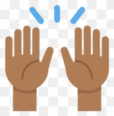Raising Hands Emoji With Medium - High Five Clipart