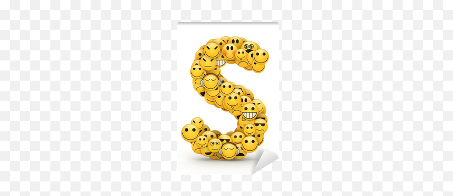 Emoticons Letter S Wall Mural Pixers - Python Family Emoji,Letter Emoticons