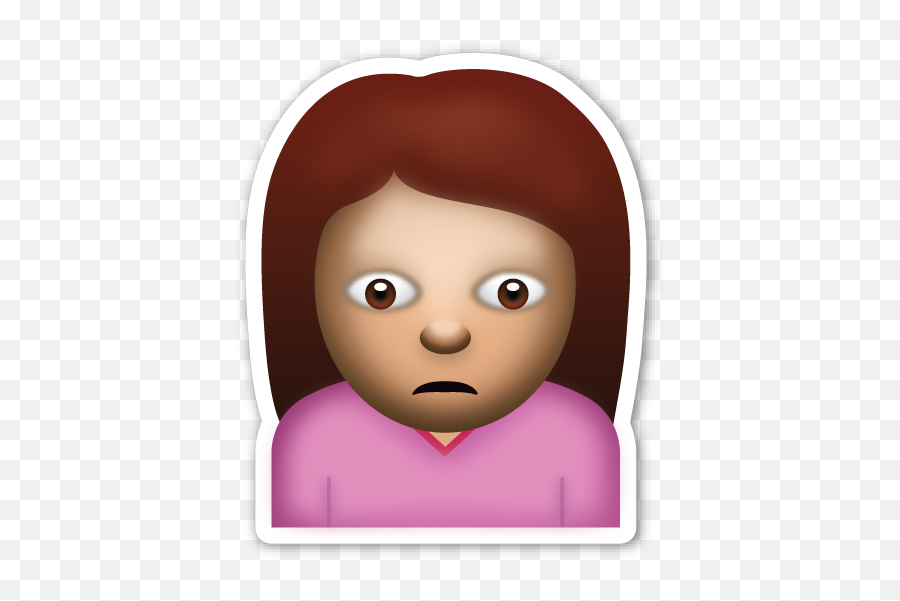 Person Frowning - Sad Girl Emoji,Female Shrug Emoji