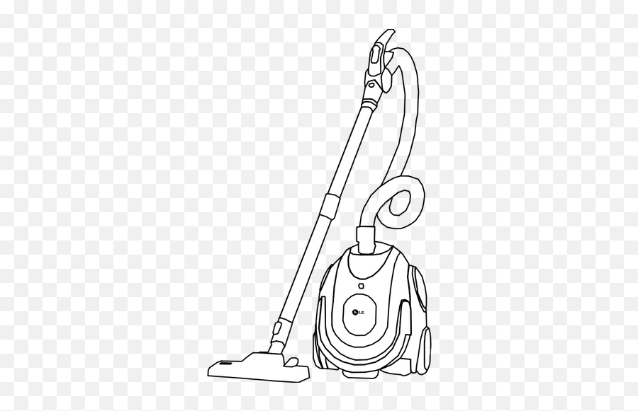 Vacuum Cleaner Line Art Vector Drawing - Vacuum Cleaner Clipart Black And White Emoji,Vacuum Cleaner Emoji