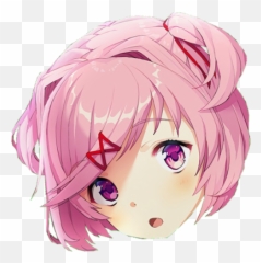Natsukisurprised - Doki Doki Literature Club Natsuki Cute Emoji,Pink Hair Emoji