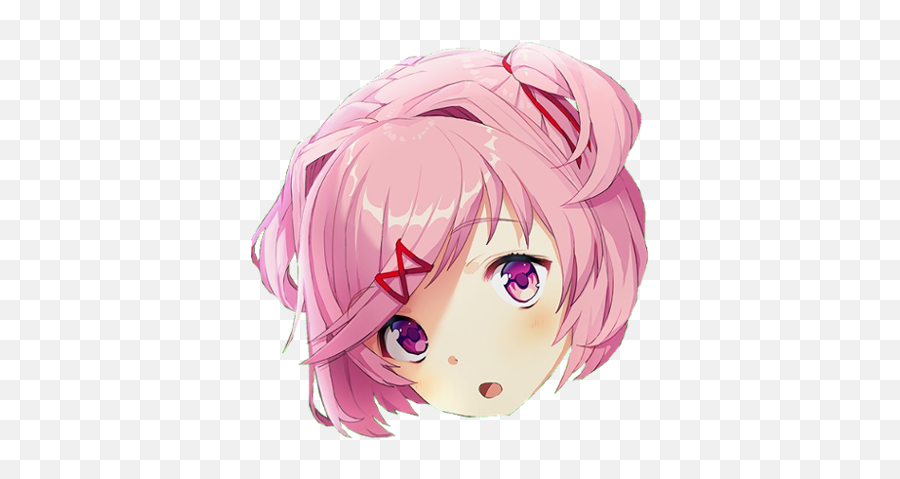 Natsukisurprised - Doki Doki Literature Club Natsuki Cute Emoji,Pink Hair Emoji