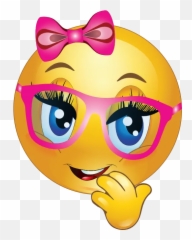 Confused Face Emoji Glasses - Smiley Girl
