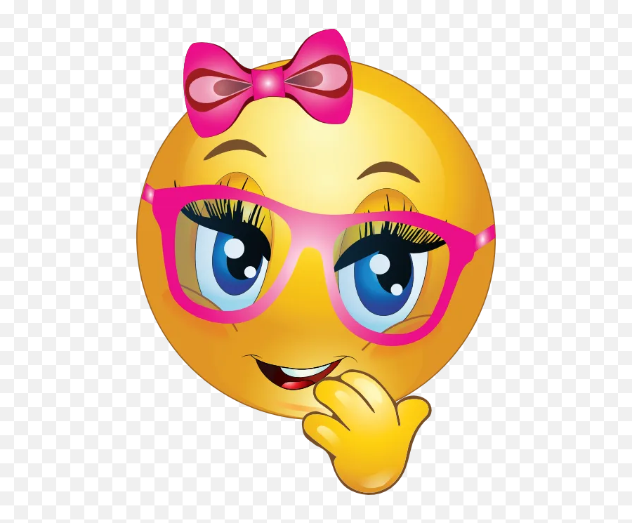 Confused Face Emoji Glasses - Smiley Face Girl,Emoji Wearing Glasses