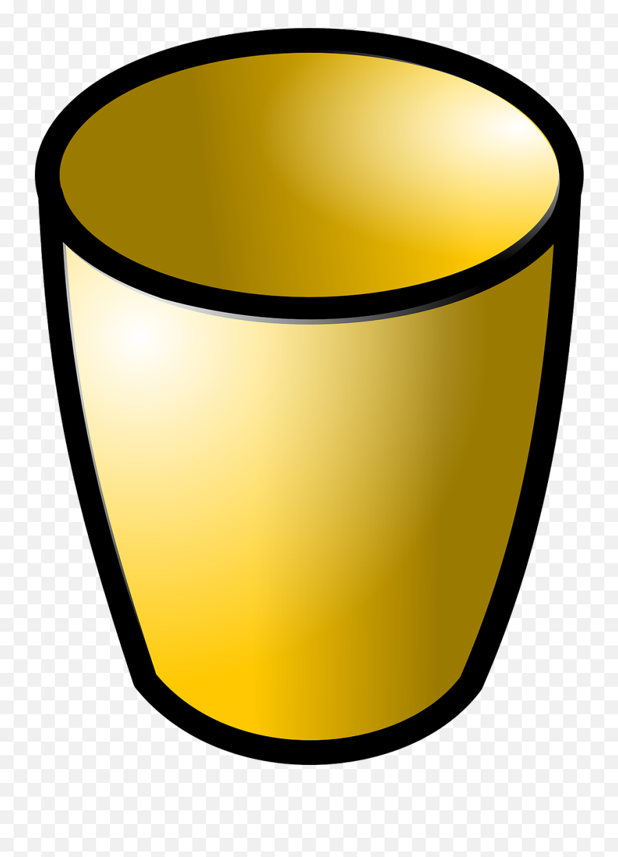 Trash Can Empty Gold Computer - Yellow Cup Cartoon Emoji,Emoji Trash Can