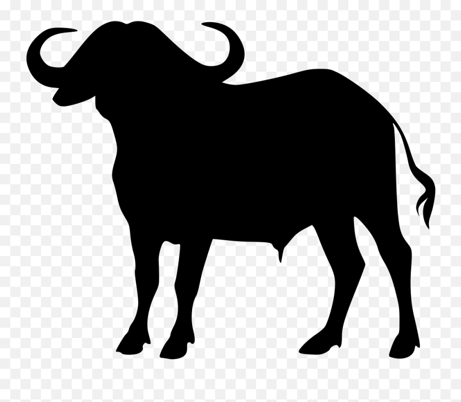 Water Buffalo Clip Art - Buffalo Silhouette Vector Free Emoji,Buffalo Emoticon