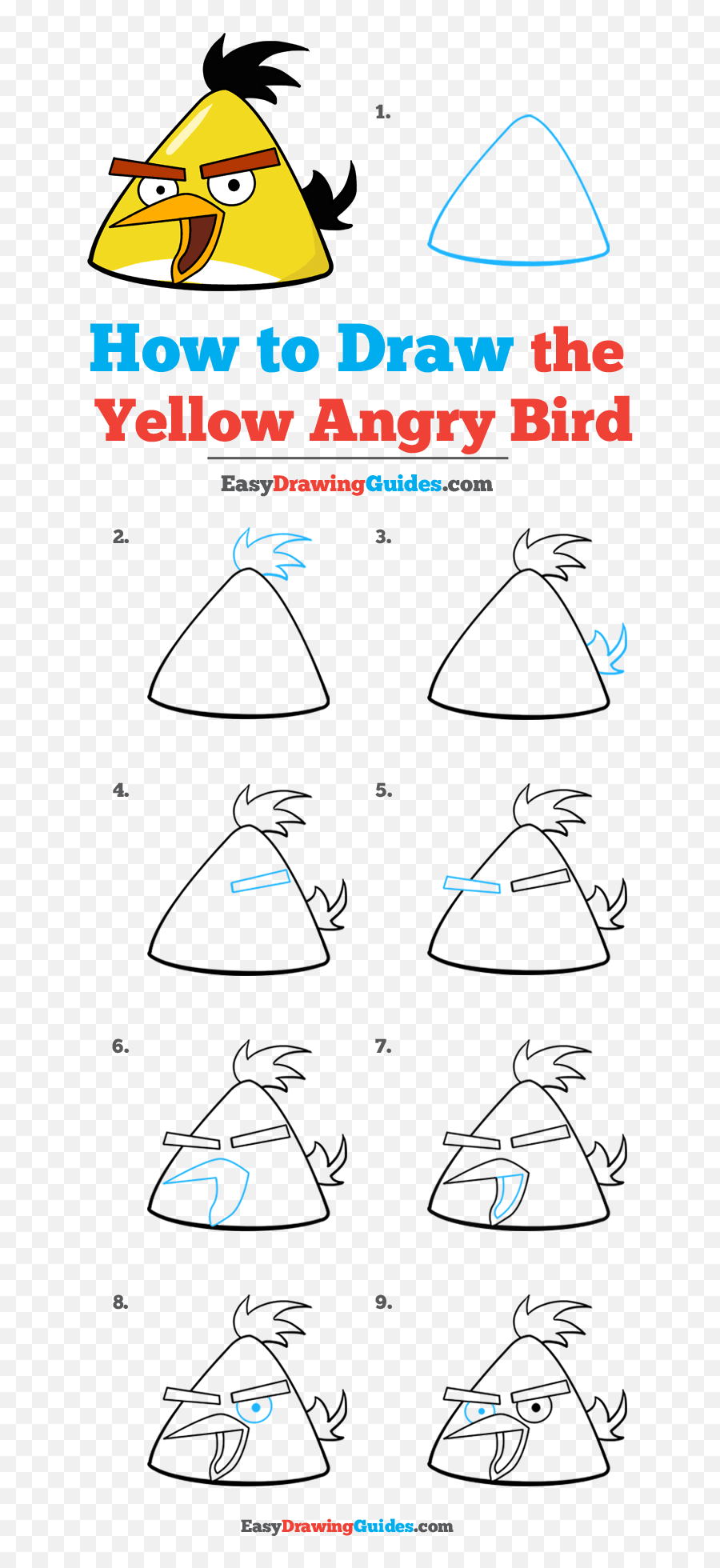 How To Draw The Yellow Angry Bird - Really Easy Drawing Tutorial Easy Teddy Bear Step By Step Emoji,Angry Birds Emojis