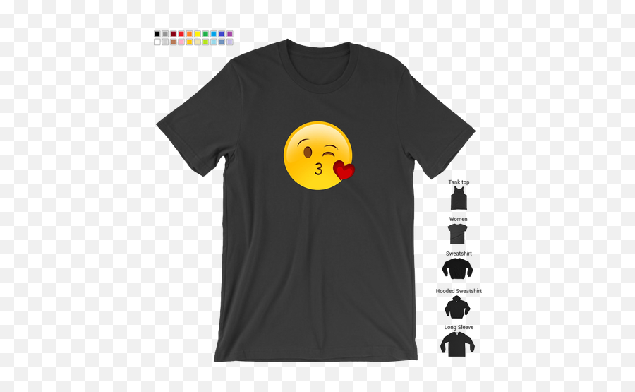 Winky Face Smiley With Heart Kiss Emoji T Shirt - Smiley,Kiss Emoji