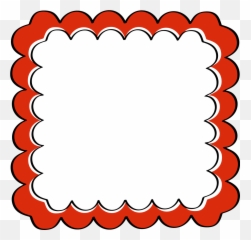 Scrapbook Frames and Borders Red Scalloped - Free Dr Seuss Clipart Emoji