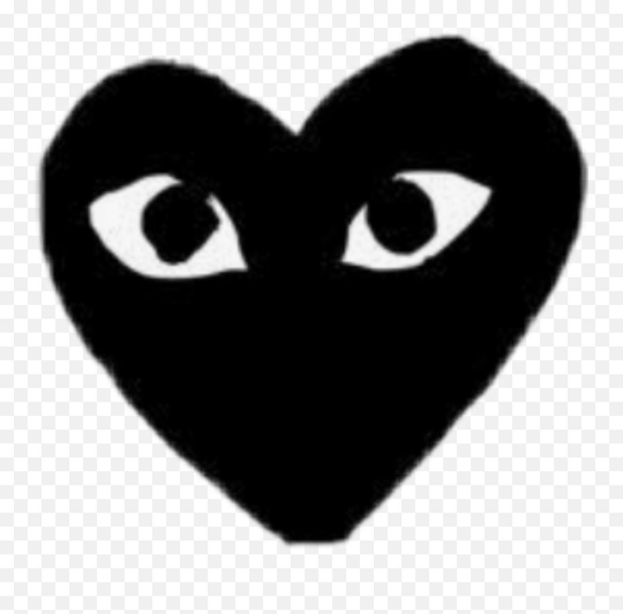 Heart Eyes Black Love Emot Kawaii Cute Aesthetic Tumblr - Comme Des Garcons Logo Emoji,Heart Eye Emoji Copy