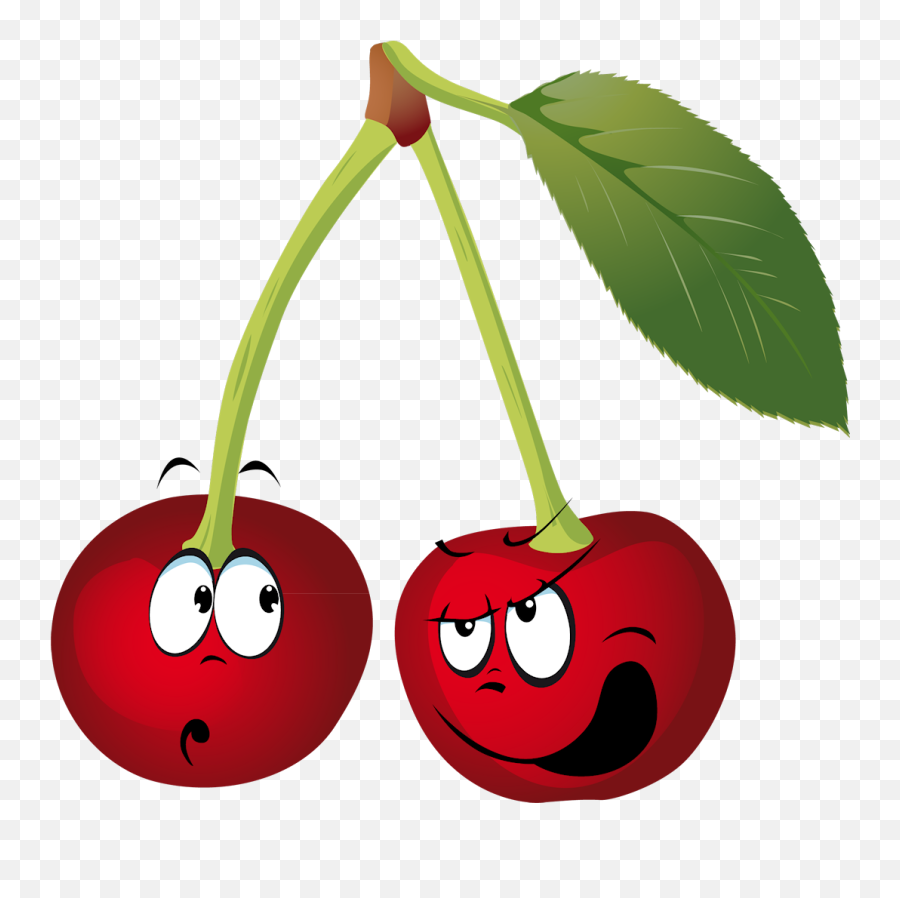 Fruit Clipart Cherry Fruit Cherry - Cartoon Cherry Clipart Emoji,Cherry Emoji Png