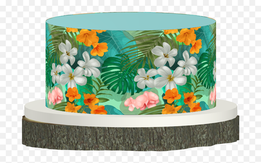 Flowers 9 - Decorated With Tropical Edible Icing Sheet Emoji,Emoji Cake Ideas