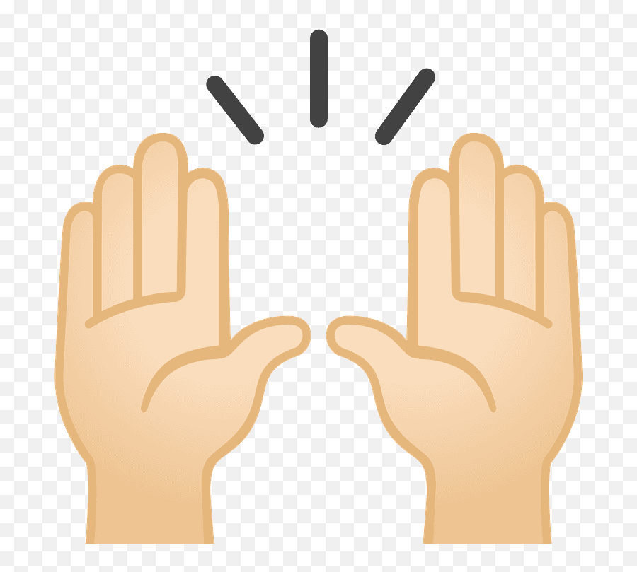 Raising Hands Emoji Clipart - Emoji Maos,Raising Hands Emoji
