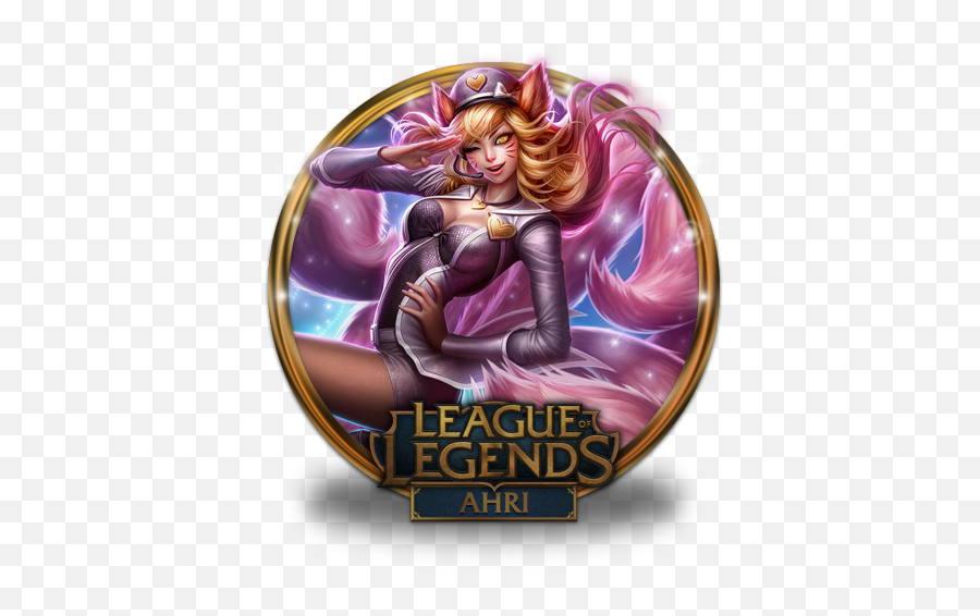 Ahri Popstar Icon League Of Legends Gold Border Iconset - League Of Legends Ahri Popstars Emoji,League Of Legends Emojis