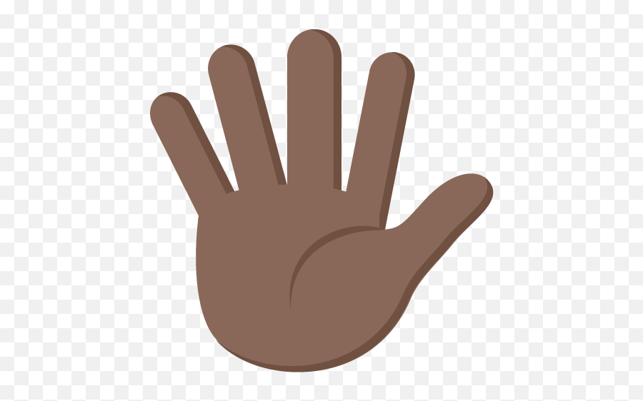 Raised Hand With Fingers Splayed Dark Skin Tone Emoji - Finger,Raised Hands Emoji