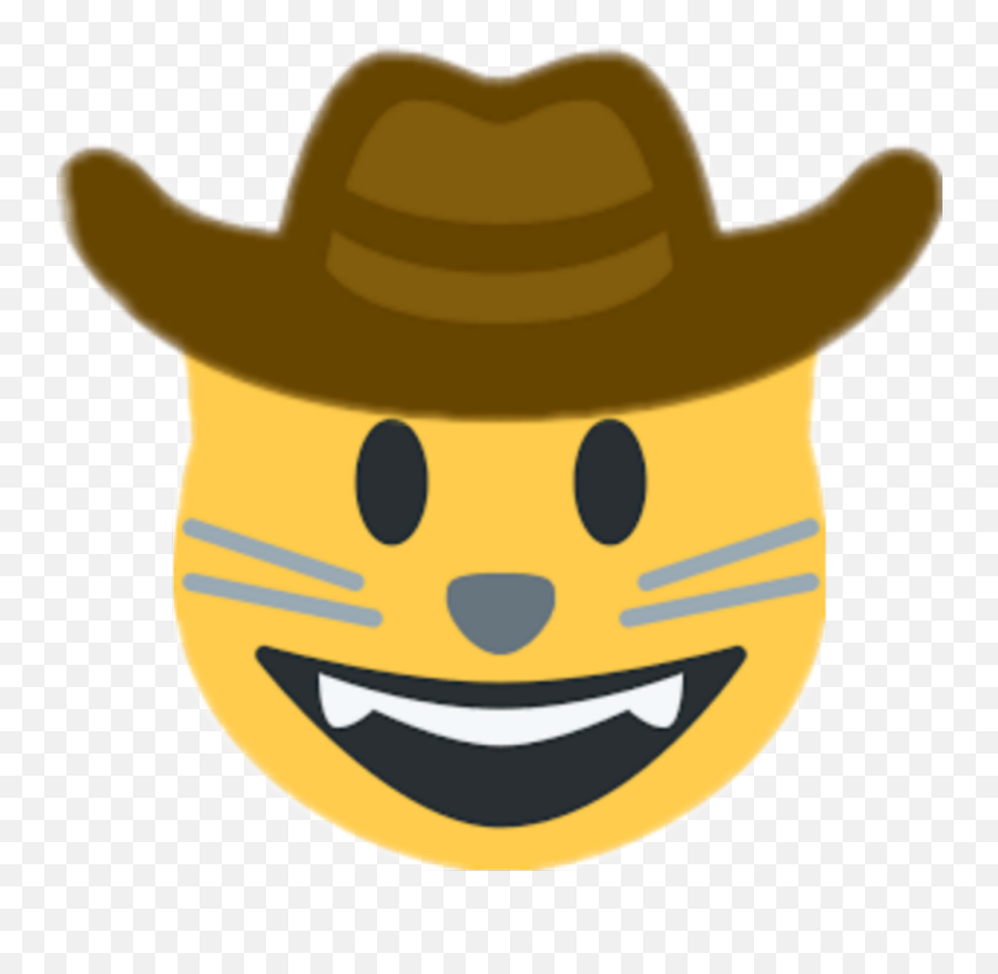 Yeaghehe - Cat Emoji With Cowboy Hat,Hehe Emoji