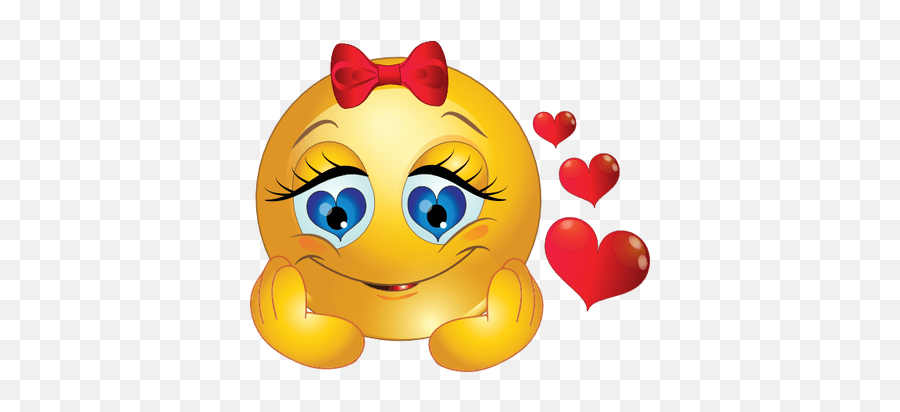 Emoticon She Is In Love Transparent Png - Girl In Love Emoji,In Awe Emoji