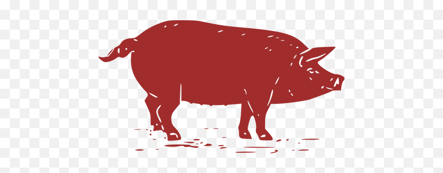 Silhouette Of A Pig - Pig Graphic Png Emoji,Lady And Pig Emoji