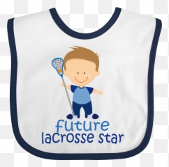 Future Lacrosse Star Boy Baby Bib White - Love Emoji,Lacrosse Stick Emoticon