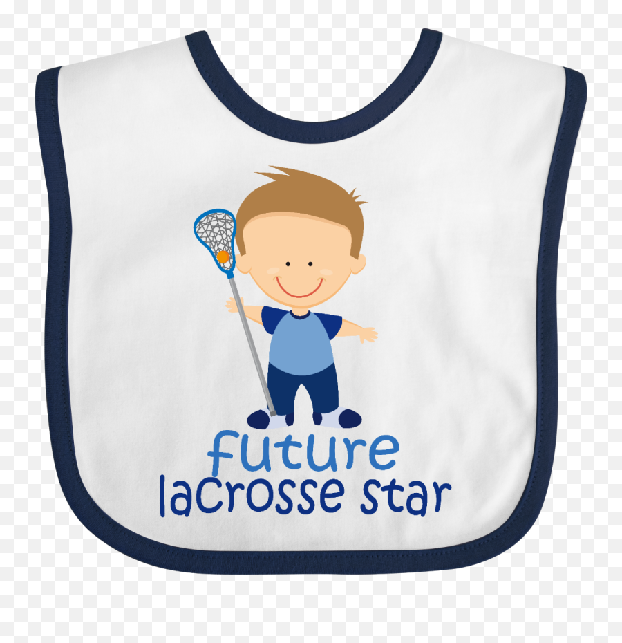 Future Lacrosse Star Boy Baby Bib White - Love Emoji,Lacrosse Stick Emoticon