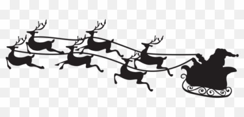 Santaclaus Santa Sleigh Reindeer - Santa Claus Sleigh Silhouette Png Emoji,Santa Sleigh Emoji