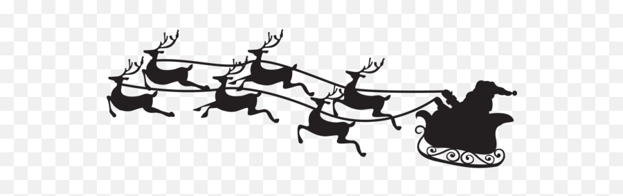 Santaclaus Santa Sleigh Reindeer - Santa Claus Sleigh Silhouette Png Emoji,Santa Sleigh Emoji