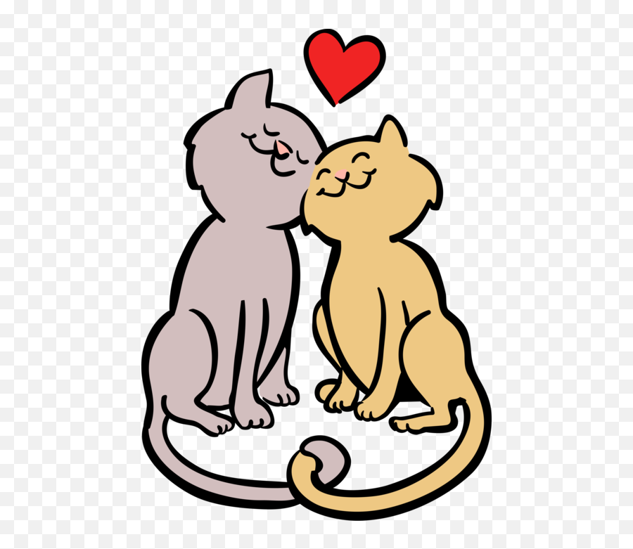 Vector Illustration Of Romantic Kitten - Cats In Love Clipart Emoji,Cat Love Emoji