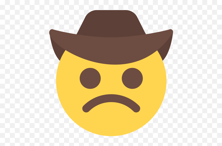 Triste - Iconos Gratis De Emoticonos Emoji Enamorado Sombrero Vaquero,Cara Triste Emoticono