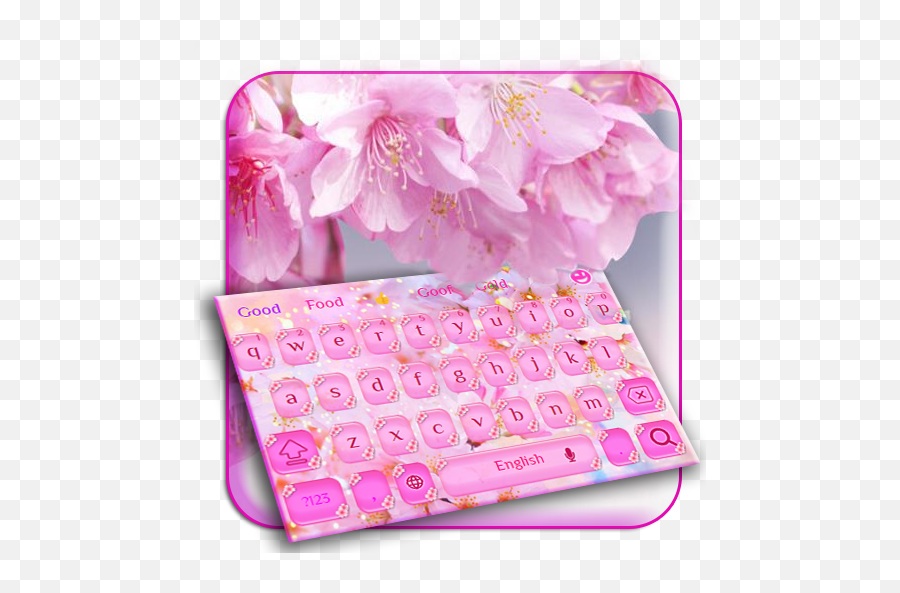Sakura Pink Blossom Keyboard - Bedroom Wallpaper Flower 3d Emoji,Cherry Blossom Emoji
