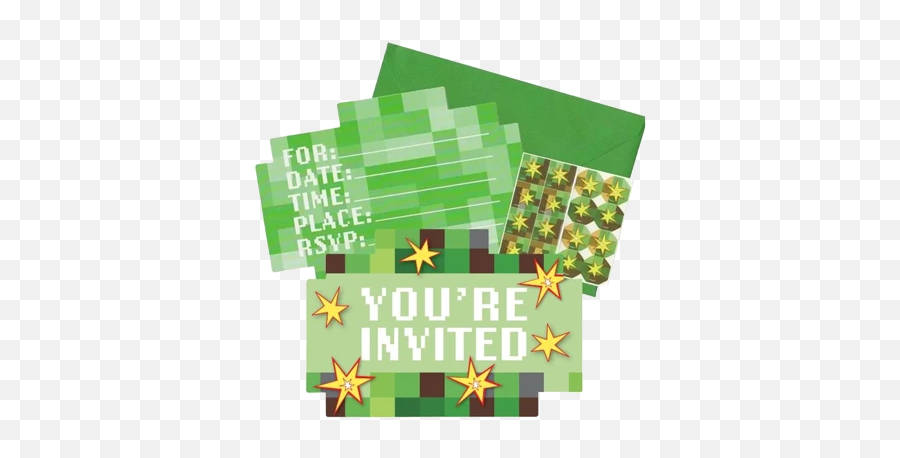 Minecraft Tnt Party Invitations Just Party Supplies Nz - Minecraft Invitations Nz Emoji,Minecraft Emojis