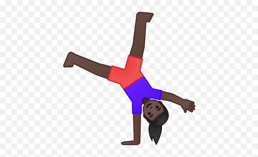 Woman Cartwheeling Emoji With Dark Skin - Do The Cartwheels Clipart,Black Girl Emoji