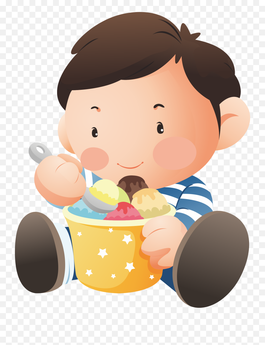 Ice Cream Chocolate Cake Child Eating - Baby Eating Ice Cream Clipart Emoji,Emoji Ice Cream Cake