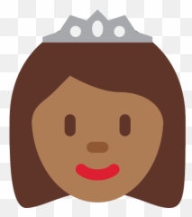 Princess Emoji With Medium - Brown Skin Tone Cartoon,Princess Emoji