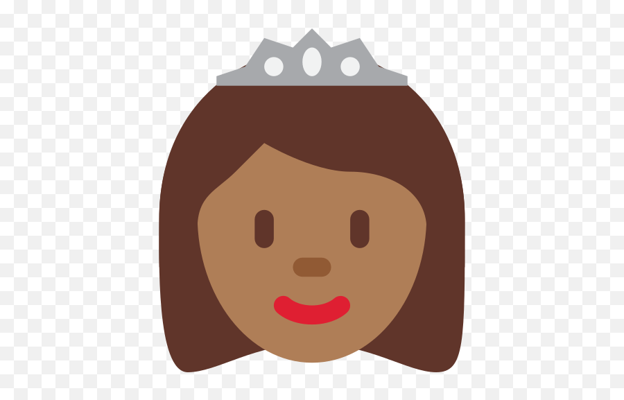 Princess Emoji With Medium - Brown Skin Tone Cartoon,Princess Emoji