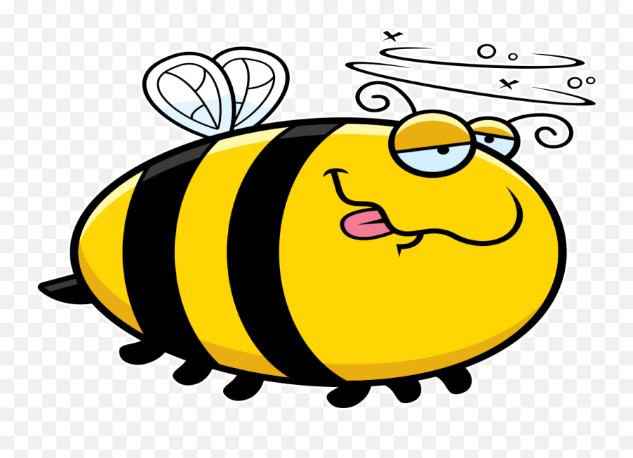 Drunk Bee Cartoon Clipart - Queen Bee Cartoon Emoji,Bee Emoji Png