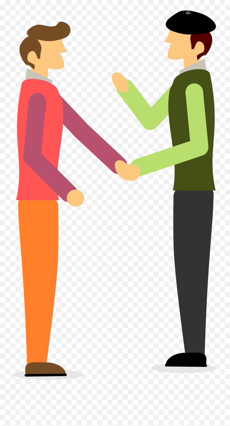 Two Men Clipart - People Shaking Hands Clipart Emoji,Beret Emoji