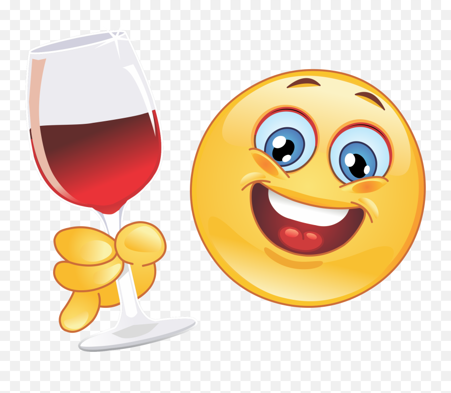 Wine Glass Emoji Decal - Wine Smiley,Wine Emoji