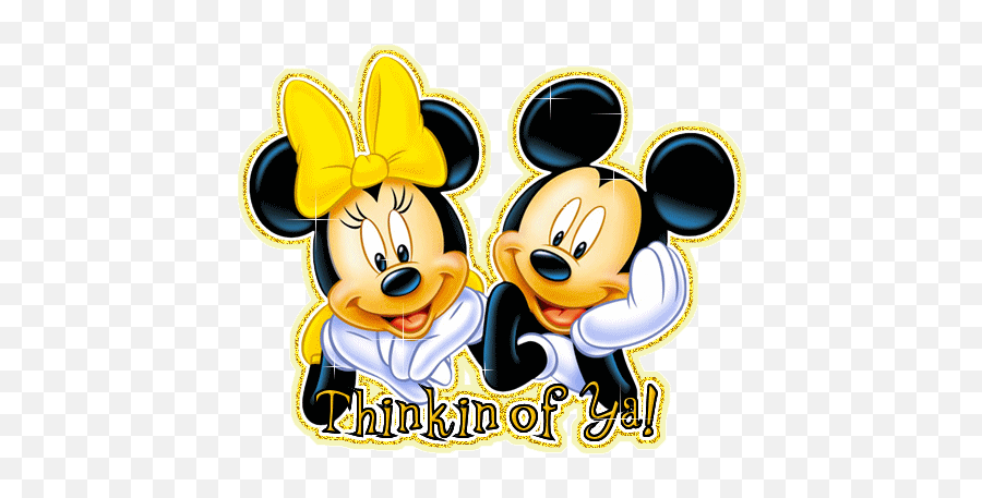 Thinking Of You Animated Clip Art Free - Mickey Mouse Y Minnie Png Emoji,Thinkin Emoji