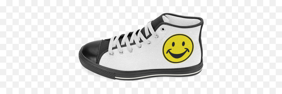 Funny Yellow Smiley For Happy People Womenu0027s Classic High Top Canvas Shoes Model 017 Id D377970 - Canvas Shoes Doodle Art Emoji,Skate Emoji