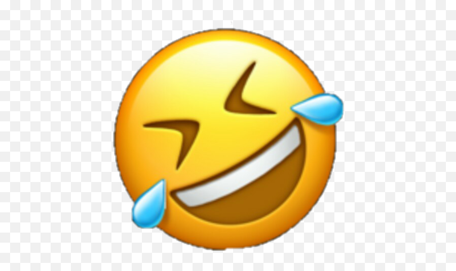 Laugh Laughemoji Emoji Emojiiphone Face Sad Haha Yellow - Sideways Laughing Emoji Png,Sad Face Emojis