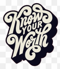 Typography Frases Color Words Curling - Know Your Worth Sticker Emoji,Curling Emoji