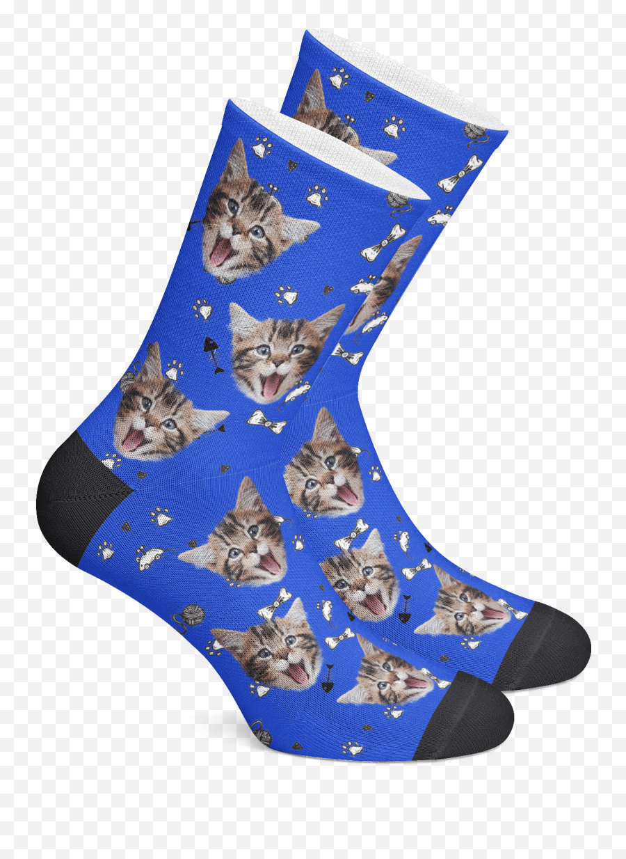 Custom Cat Socks - Personalized Pet Socks Cat Face With Pattern Sock Emoji,Kitty Face Emoji