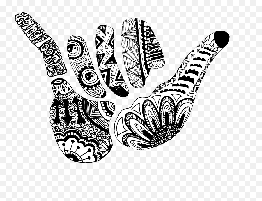 Hang Loose Hand Tattoo - Hang Loose Mandala Emoji,Shaka Emoji Iphone